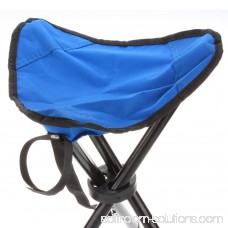 Camping Folding Stool (Blue) Portable 3 Legs Chair Tripod Seat For Outdoor Hiking Fishing Picnic Travel Beach BBQ Garden Lawn with Strap Oxford Cloth Small Size